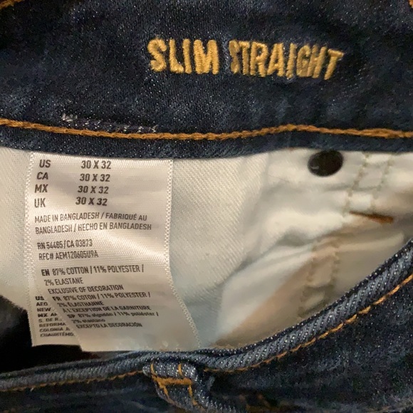 American Eagle Slim Straight Jeans [30x32] Dark Blue extreme flex - Picture 3 of 7